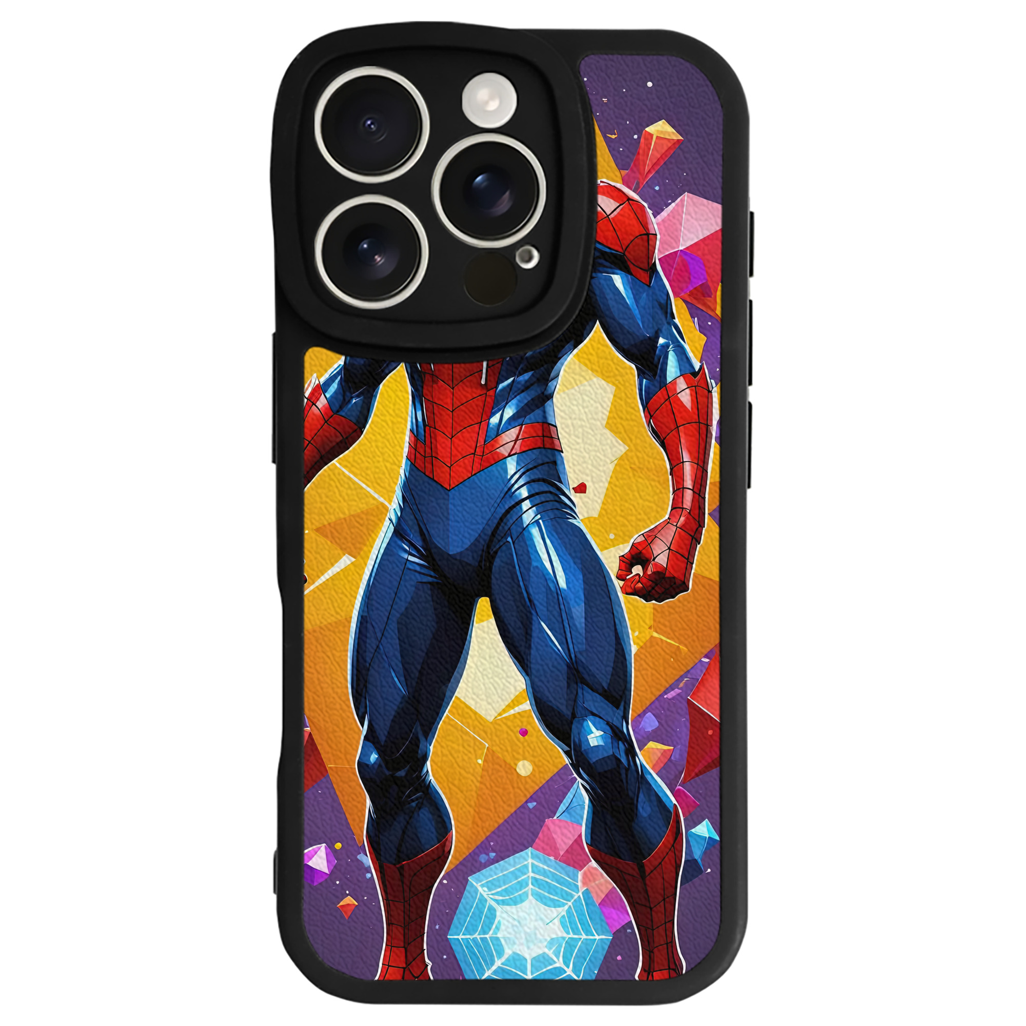 Spider Man スパイダーマン 【iPhone 16シリーズ対応】シリコンスマホケース（レザー調） 材質：シリコン